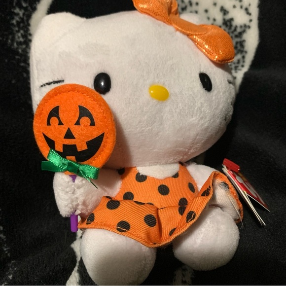 Halloween Pumpkin Hello Kitty Plush | TY Beanie Baby - Picture 2 of 4